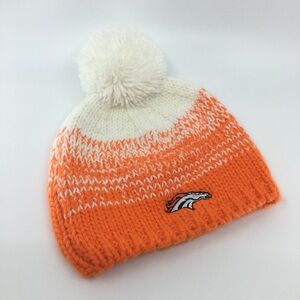 New Era NFL Denver Broncos Orange Knit Beanie Hat With Pom Pom Women’s OS